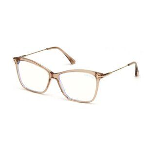NEW- Tom Ford FT5687-B Woman’s Nude/Crystal Eyeglasss Frames with Blue Filter